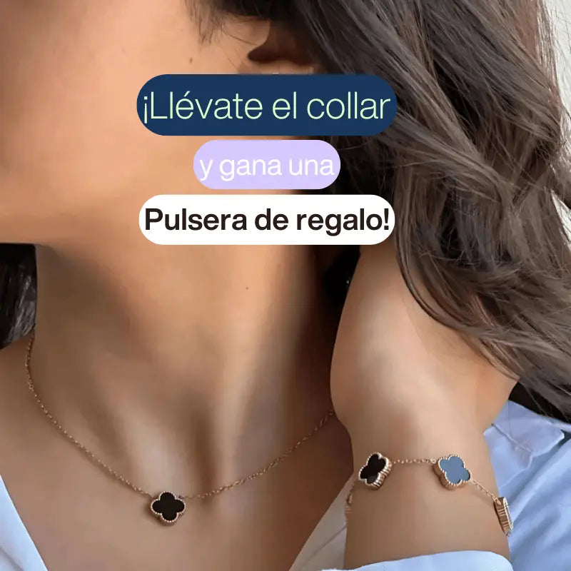 Collar Trébol de la Suerte – ¡Elegancia y Protección en un Solo Accesorio! 🔥 Promoción Relámpago: ¡Llévate el collar y recibe una pulsera de regalo! 💰 Paga solo al recibir, 🚚 Envío gratis a toda Colombia y ⏳ ¡OFERTA VÁLIDA SOLO HASTA HOY!